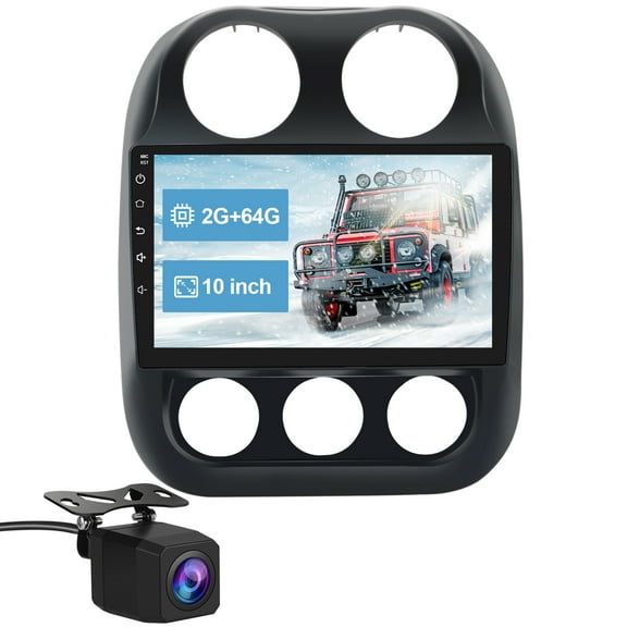 AWESAFE 10 Inch Touch Screen Car Radio Stereo for Jeep Compass Patriot 2010-2016 Android 13 2G+64G with Wireless CarPlay Android Auto Bluetooth GPS Navigation Backup Camera