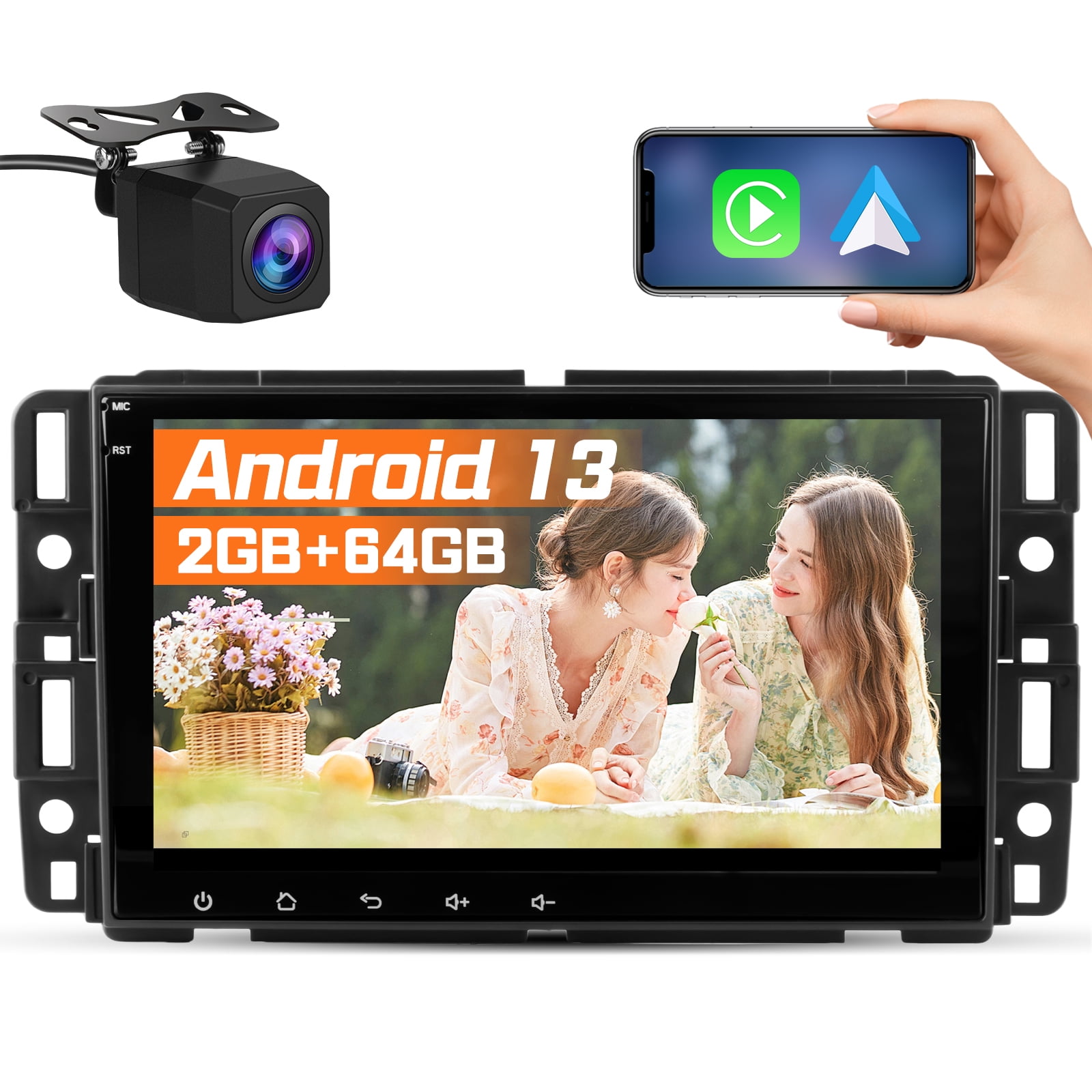 Android 13 Car Stereo For 2007-2013 Chevy Silverado & GMC Sierra - Wireless CarPlay, Android Auto, 2GB/32GB