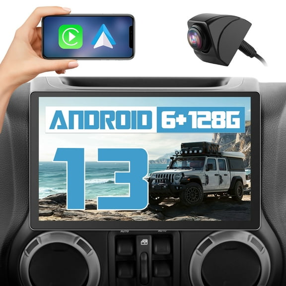 AWESAFE Car Radio Stereo 11.5 Inch for Jeep Wrangler JK 2007-2018 with Wireless CarPlay Android Auto 6GB RAM 128GB ROM