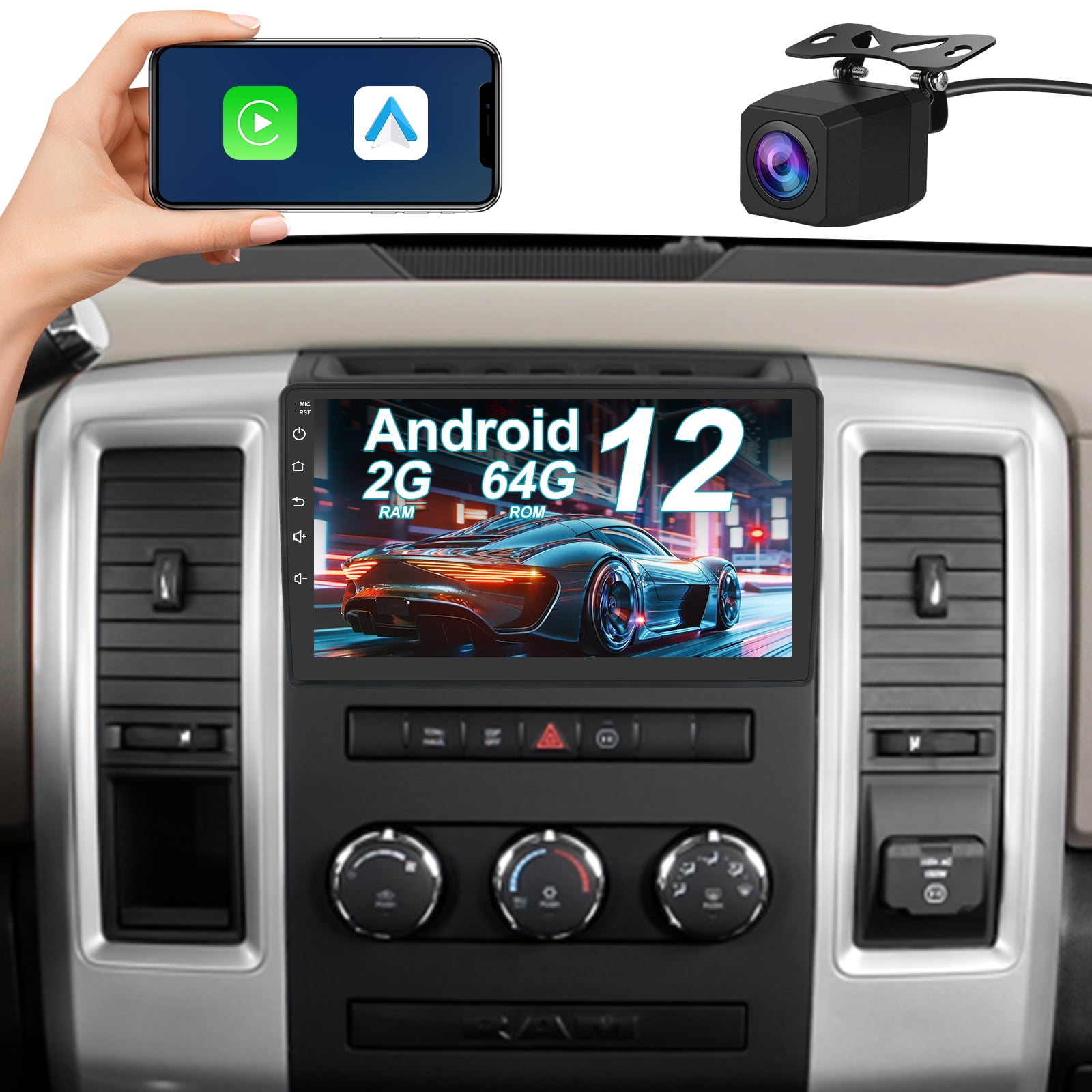 10.1" Android Car Stereo For Jeep Wrangler JK 2007-2018 | Wireless CarPlay, Android Auto, GPS, Bluetooth, Backup Camera