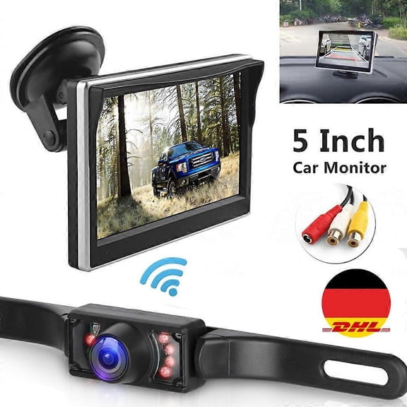 AWESHADES Wireless Backup Camera Set with 5" LCD Monitor and Suction Cup Mount