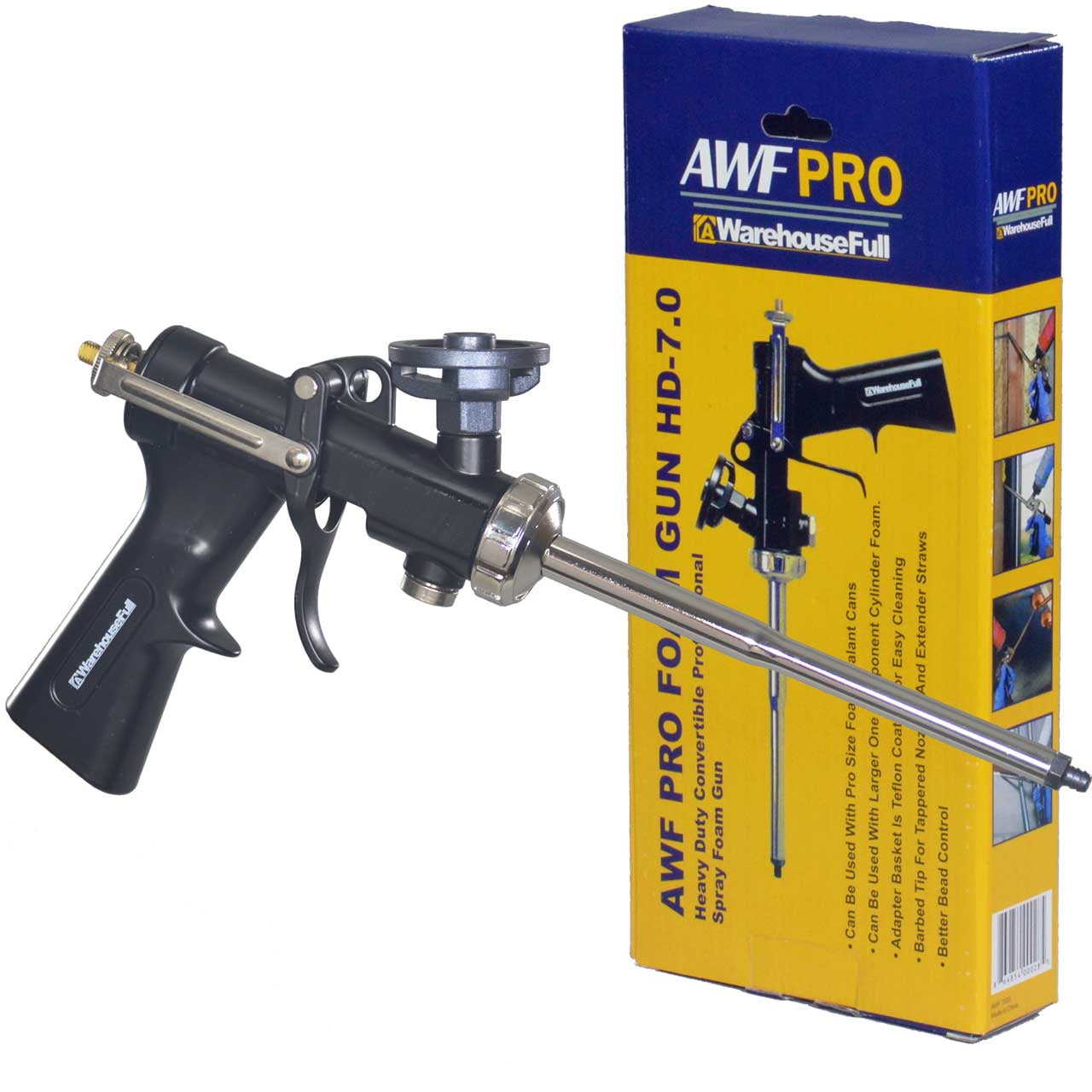 Heavy Duty Black and Silver Convertible Foam Dispensing Gun