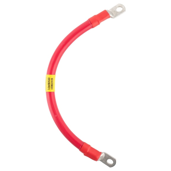 AWG #2/0 Red Battery Interconnect Cable 12" with 3/8" Lugs PROUDLY MADE IN USA