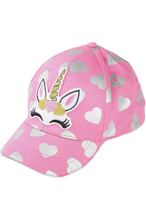 Girl’s Pink Unicorn Baseball Hat – Adjustable Ponytail Cotton Cap with Sun Protection | Ages 2-12 Years