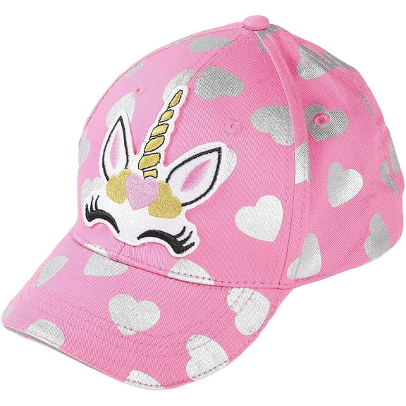 AWHALE Girl’s Pink Unicorn Baseball Hat – Adjustable Ponytail Cotton Cap with Sun Protection | Ages 2-12 Years