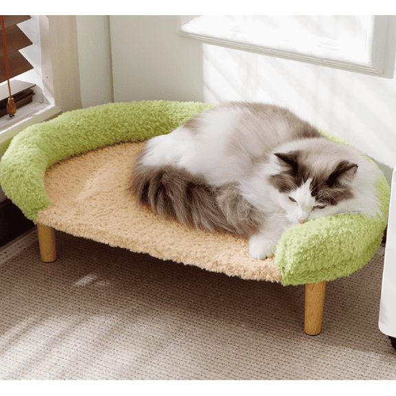 AWINNPP Pet furniture, Cat Bed with Removable Washable Cover, Elevated Cat Couch for Cats & Small Medium Dogs, Wooden Pet Sofa Modern Pet Furniture