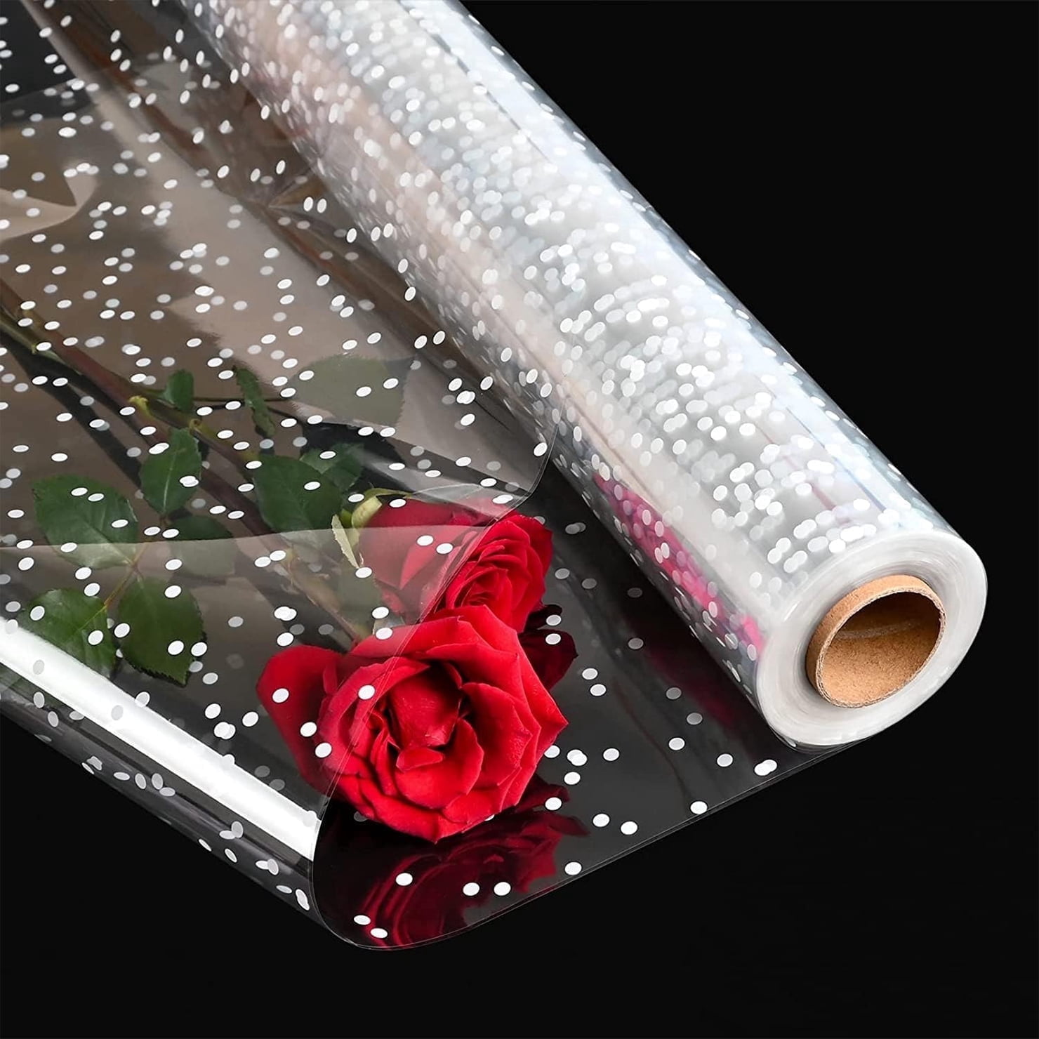 Cellphane Paper AWINQQY 34in x 148ft Clear Cellophane Wrap Roll-Cellophane Roll for ...