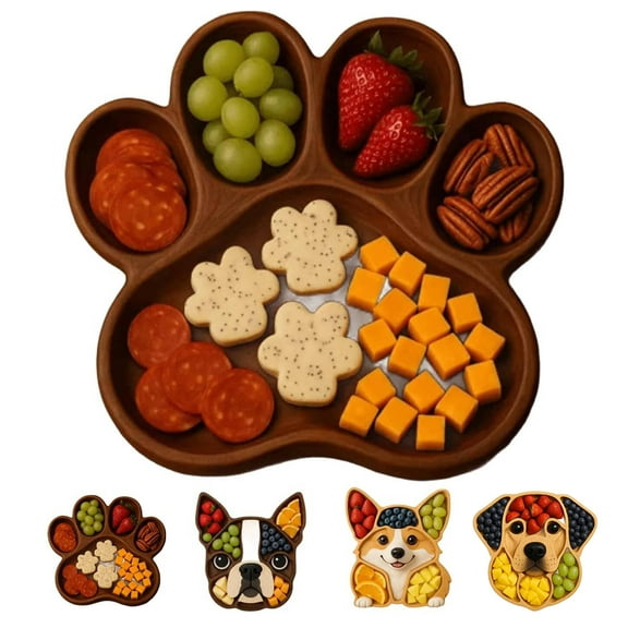 AWINQQY Fruit Platter Tray for Parties, Dog Themed Charcuterie Platter, Wooden Dog Themed Platter for Fruit, Cheese and Meats, Decorative Cutting Board Gift for Dog Lovers, Dog Party