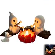 Ghost Campfire Night Light – LED Candle With Silicone Flame, Amber Glow, Cute Kerosene Lamp Style