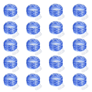 AWLYLNLL 20 Pack Led Fairy Lights Battery Operated String Lights Waterproof Silver Wire 7 Feet 20 Led Firefly Starry Moon Lights for DIY Wedding Party Bedroom Patio Christmas 20 Pack, Blue