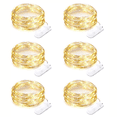 thumbnail image 1 of AWLYLNLL 6 Pack Led Fairy Lights Battery Operated String Lights Waterproof Silver Wire 7 Feet 20 Led Firefly Starry Moon Lights for DIY Wedding Party Bedroom Patio Christmas (6Pack, Warm Yellow), 1 of 7