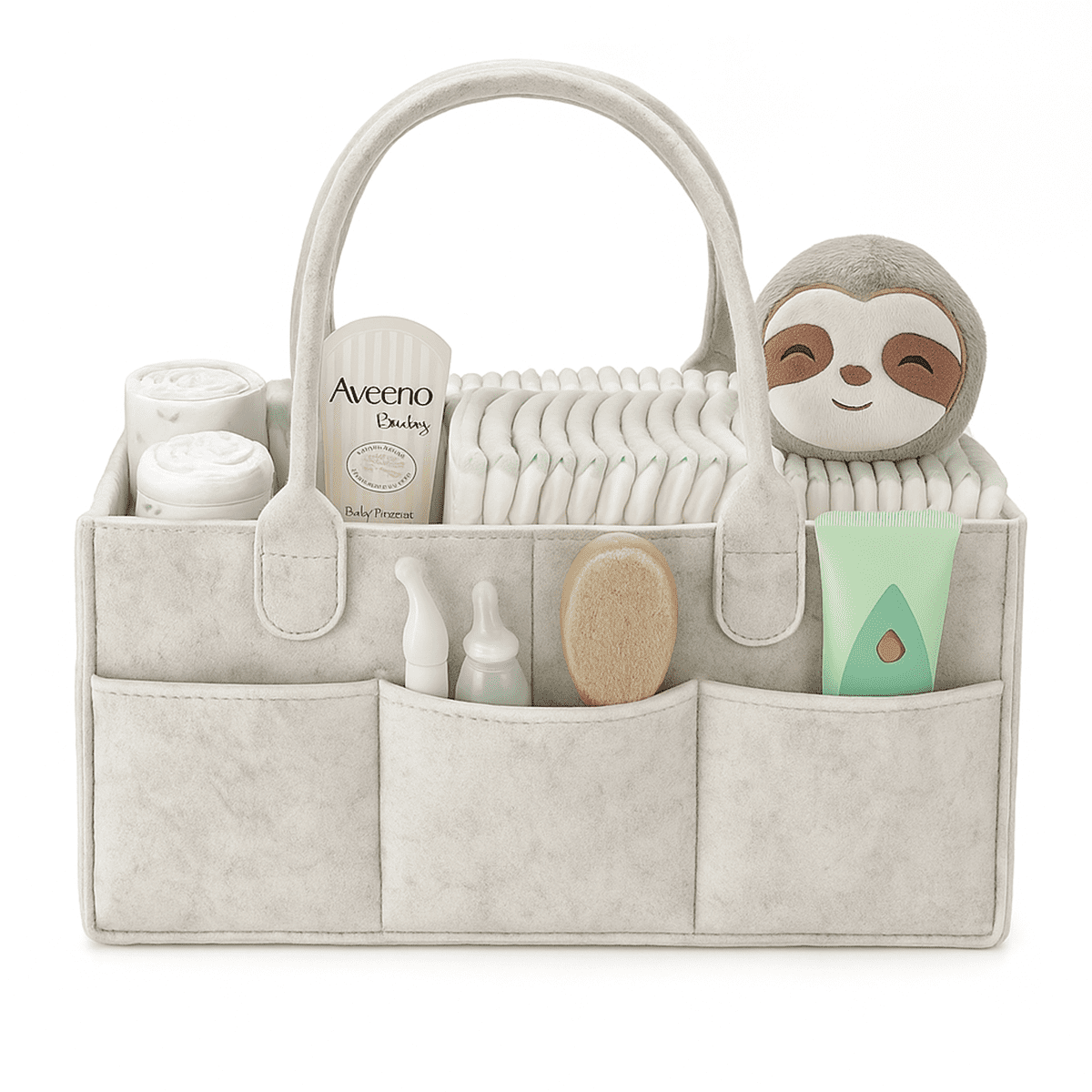 AWLYLNLL Baby Diaper Caddy Organizer Nursery Basket Set Baby Basket Gift Registry Baby Shower List Baby Must Haves Essentials Neutral Baby Stuff For Newborn - White