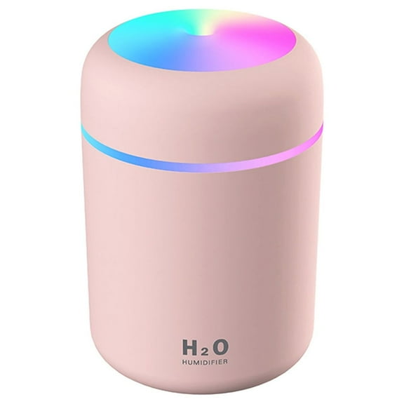 AWLYLNLL Colorful Cool Mini Humidifier, USB Personal Desktop Humidifier for Car, Office Room, Bedroom,etc. Auto Shut-Off, 2 Mist Modes, Super Quiet. (Pink)