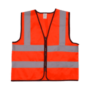 AWLYLNLL High Visibility Safety Vest for Men Women, Construction Vest with Reflective Strips and Zipper Front, Neon Orange, Medium