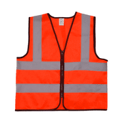 AWLYLNLL High Visibility Safety Vest for Men Women, Construction Vest with Reflective Strips and Zipper Front, Neon Orange, XXL