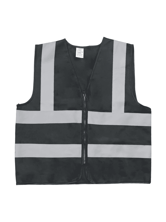 Reflective Safety Vest for Women Men High Visibility Security with Zipper Front Meets ANSI Standards, Neon Black, XX-Large