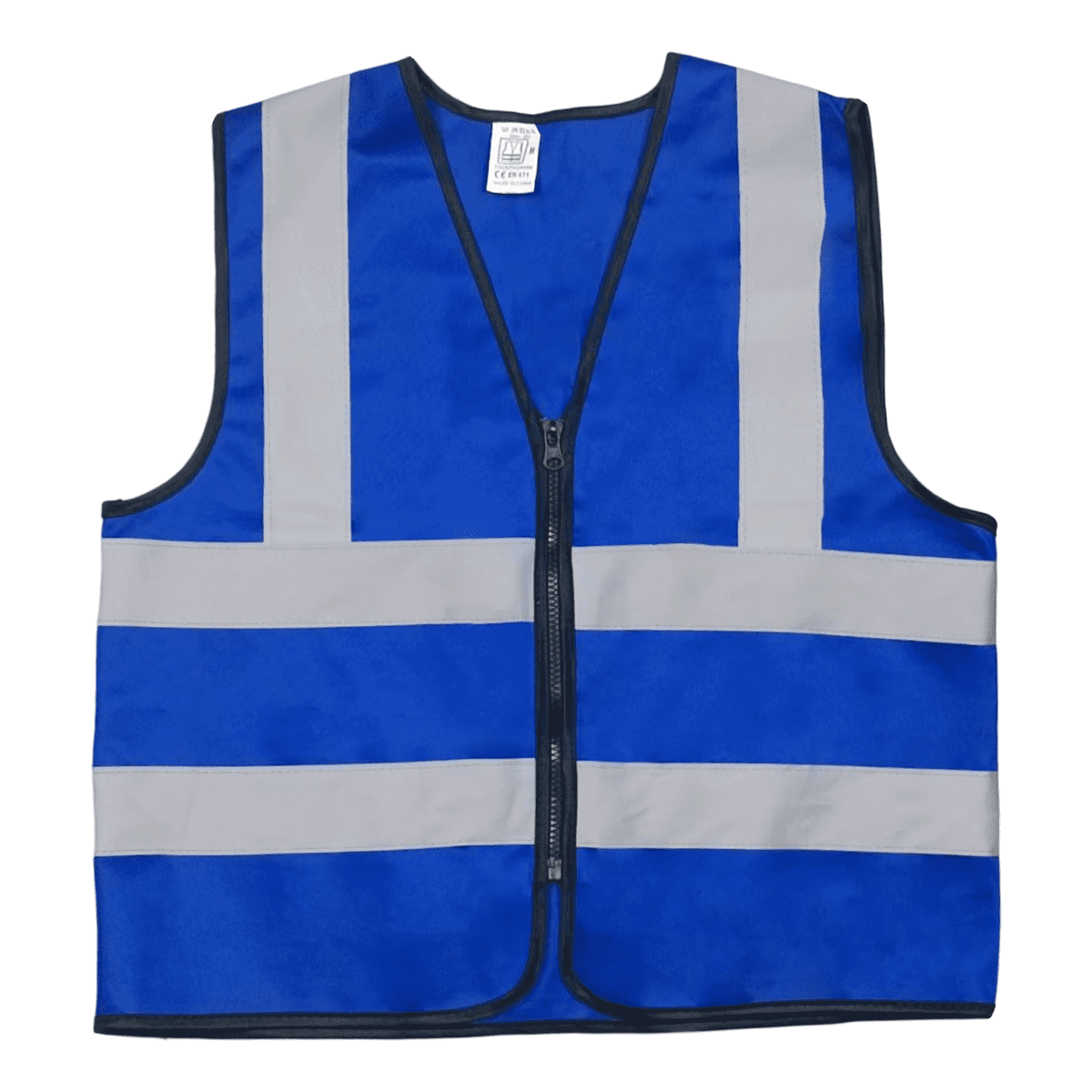 AWLYLNLL High Visibility Security Zipper Front Reflective Safety Vest, Neon Blue, 2XL