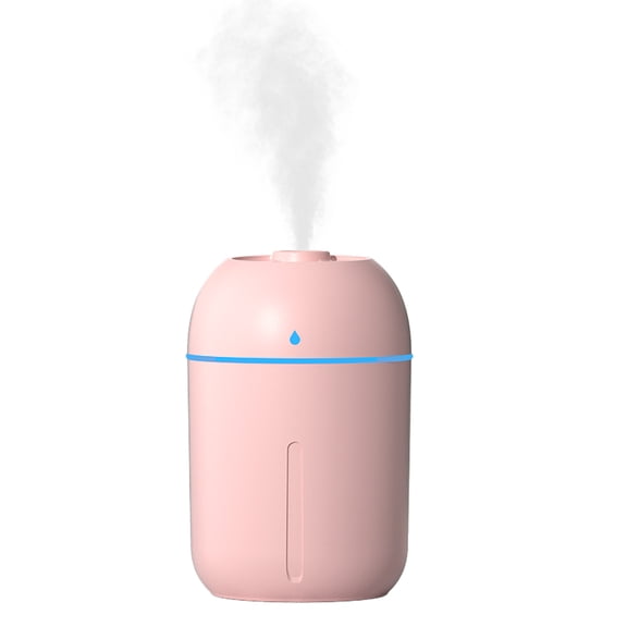 AWLYLNLL humidifiers for bedroom, 330ml Desk Humidifiers, Whisper-Quiet Operation and Night Light Function, Auto Shut-Off, Two Spray Modes for Babies Room, Office, Home (Pink)