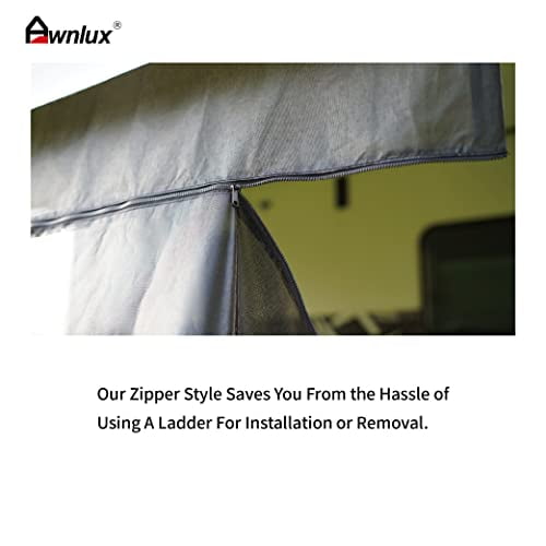 AWNLUX RV Awning Sun Shade Screen with Zipper, 9' X 19' 3'' Black Tentproinc Mesh Sunshade Camper Trailer Awning Shade Screen UV Blocker Completed Kits