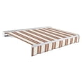 thumbnail image 1 of Awntech 12 Ft Destin Right Motorized Heavy Duty Patio Retractable Awning with Protective Hood (144in x 10.38in x 120in), Brown/Tan/Terracotta Multi, 1 of 6