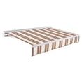 thumbnail image 1 of AWNTECH 20x10 Destin Manual Patio Retractable Awning Outdoor Canopy Sun Shade with Aluminum Protective Hood, Brown and Terra Stripe, 1 of 3