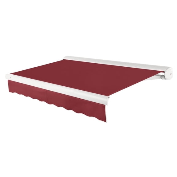 AWNTECH 24x10 Key West Left Motor Patio Retractable Awning Outdoor Canopy Sun Shade with Heavy-Duty Cassette, Burgundy