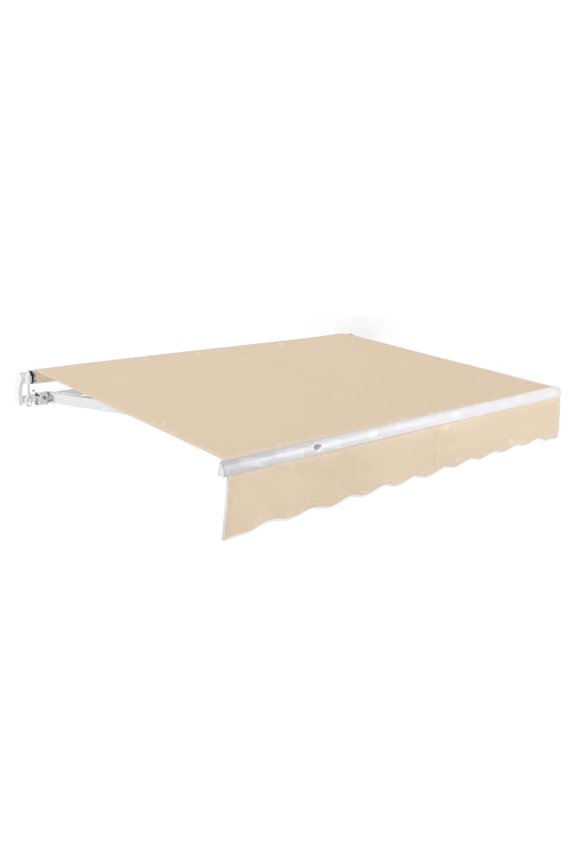 24x10 Maui Manual Patio Retractable Awning Outdoor Canopy Sun Shade Without Aluminum Protective Hood, Dark Tan
