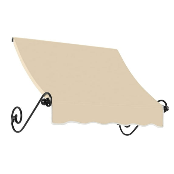 AWNTECH 4 ft. Charleston Scrolled Arm Style Door/Window Awning Fixed Outdoor Canopy 52.5 Inch W x 24 Inch H x 24 Inch Proj, Dark Tan