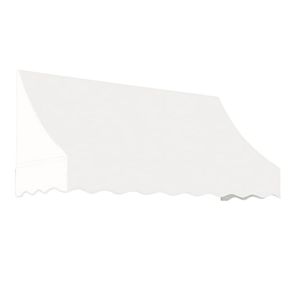 AWNTECH 5 ft. Nantucket Crescent Shaped Style Door/Window Awning Fixed Outdoor Canopy 64.5 Inch W x 31 Inch H x 24 Inch Proj, Off White