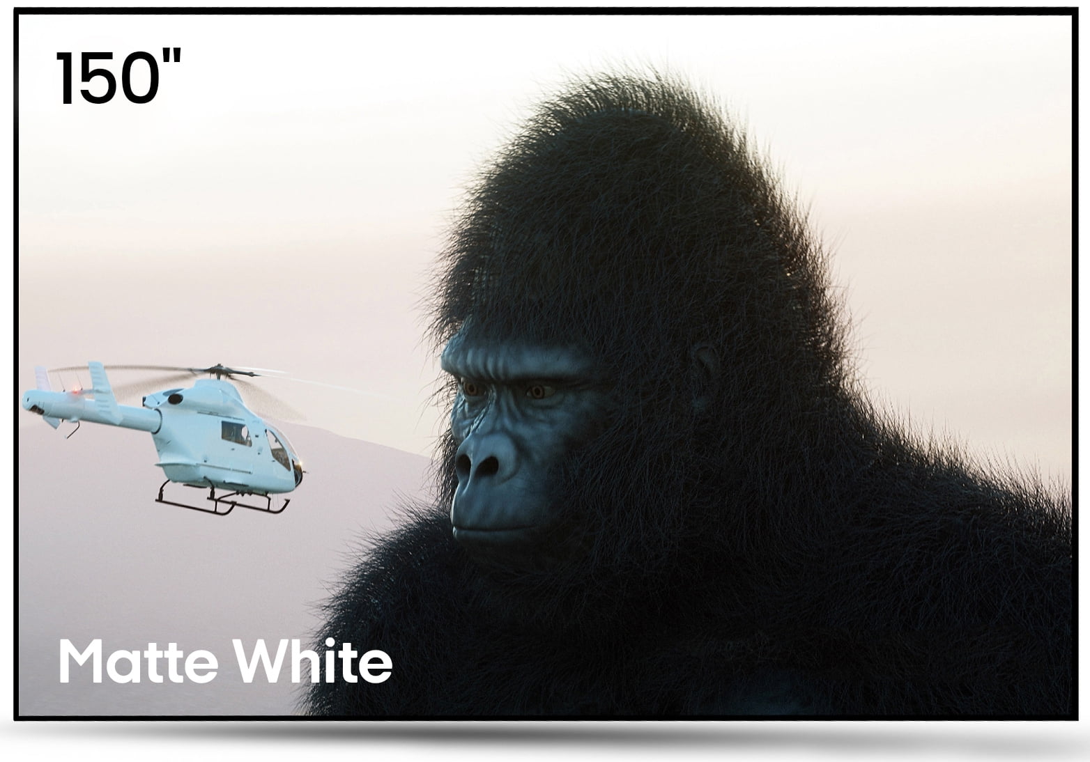 AWOL VISION 150"Fixed Frame Matte White Projector Screen, 4K / 8K UHD