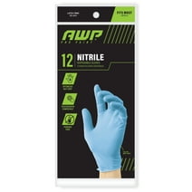 AWP Pro Paint Disposable Gloves, Nitrile, Blue, One Size, 12 Count