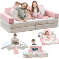 thumbnail image 1 of AWQM Kids Play Couch: 13PCS Modular Sectional Sofa for Toddlers, Convertible Floor Cushion, Playroom Furniture for Boys and Girls, 1 of 9