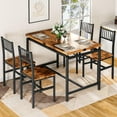 thumbnail image 1 of AWQM 4 Person Dining Table Set, 47 Inch Industrial Style Kitchen Table Chairs,Solid Wood Metal Frame Dining Table for Kitchen, Dining Room, Apartment, Breakfast Table., 1 of 8