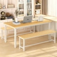 thumbnail image 1 of AWQM Dining Table Set with Two Benches, Kitchen Table Set for 4-6 Persons for Home, Kitchen and Dining Room,Beige, 1 of 6