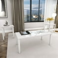 thumbnail image 1 of AWQM Faux Marble Coffee Table Set, Coffee and End Table Set of 3, White, 1 of 7
