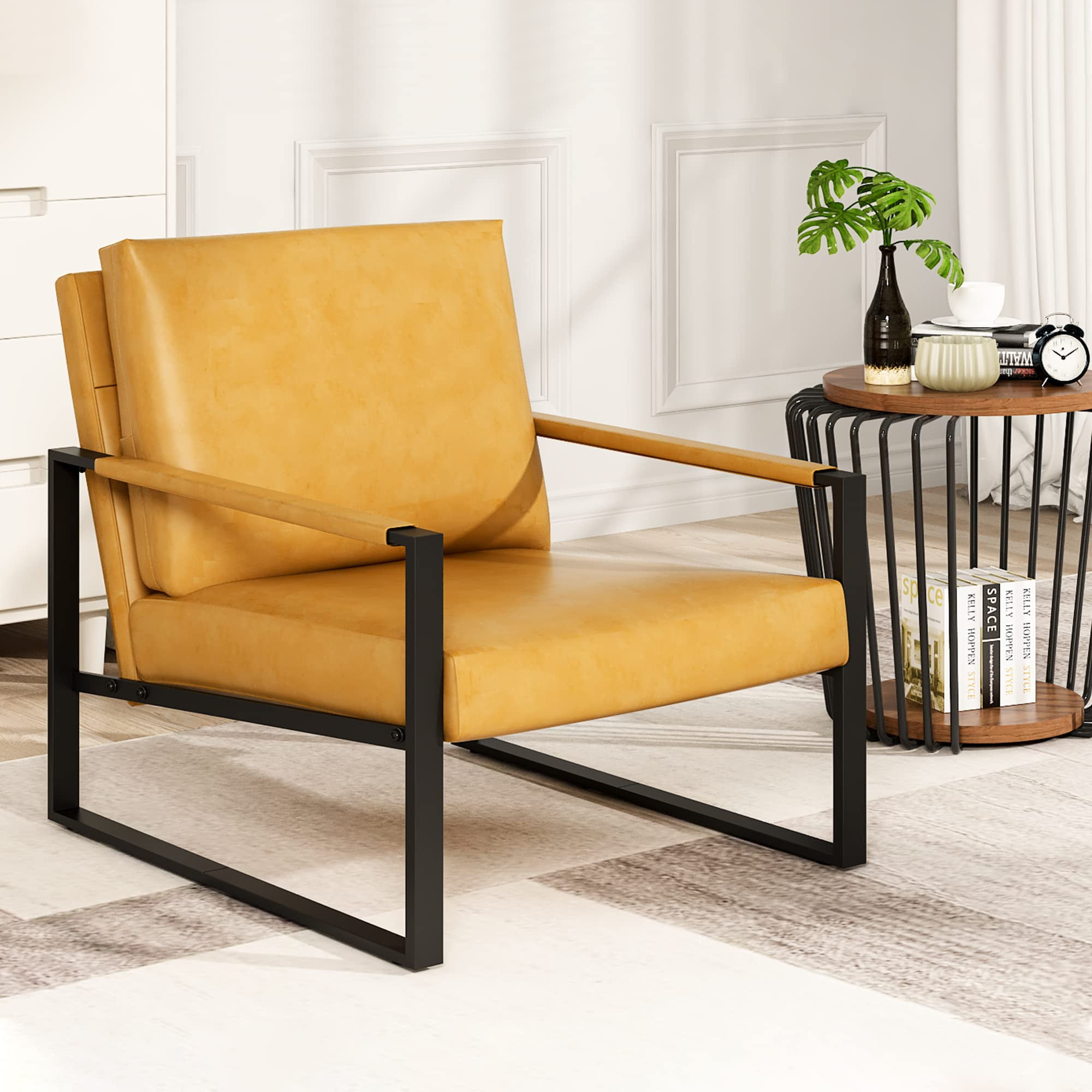 Modern metal armchair deals
