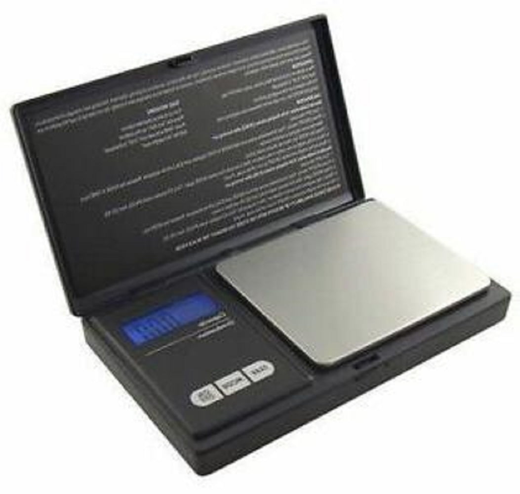 Black Stainless Steel Digital Pocket Scale with Calibration Weight