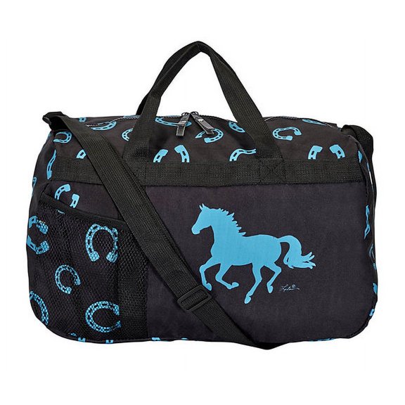AWST Intil "Lila" Galloping Horse Turquoise Tavel Duffle Bag 63-GG633-TQ