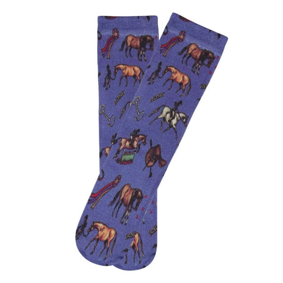 AWST Int'l Children's Lila Hunter Ponies Socks - Blue
