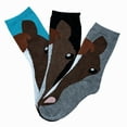 thumbnail image 1 of AWST Int'l Ladies' Horse Face Crew Socks- 3-Pack, 1 of 4
