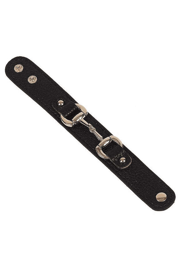 AWST Int'l Leather withGold Tone Snaffle Bit Bracelet