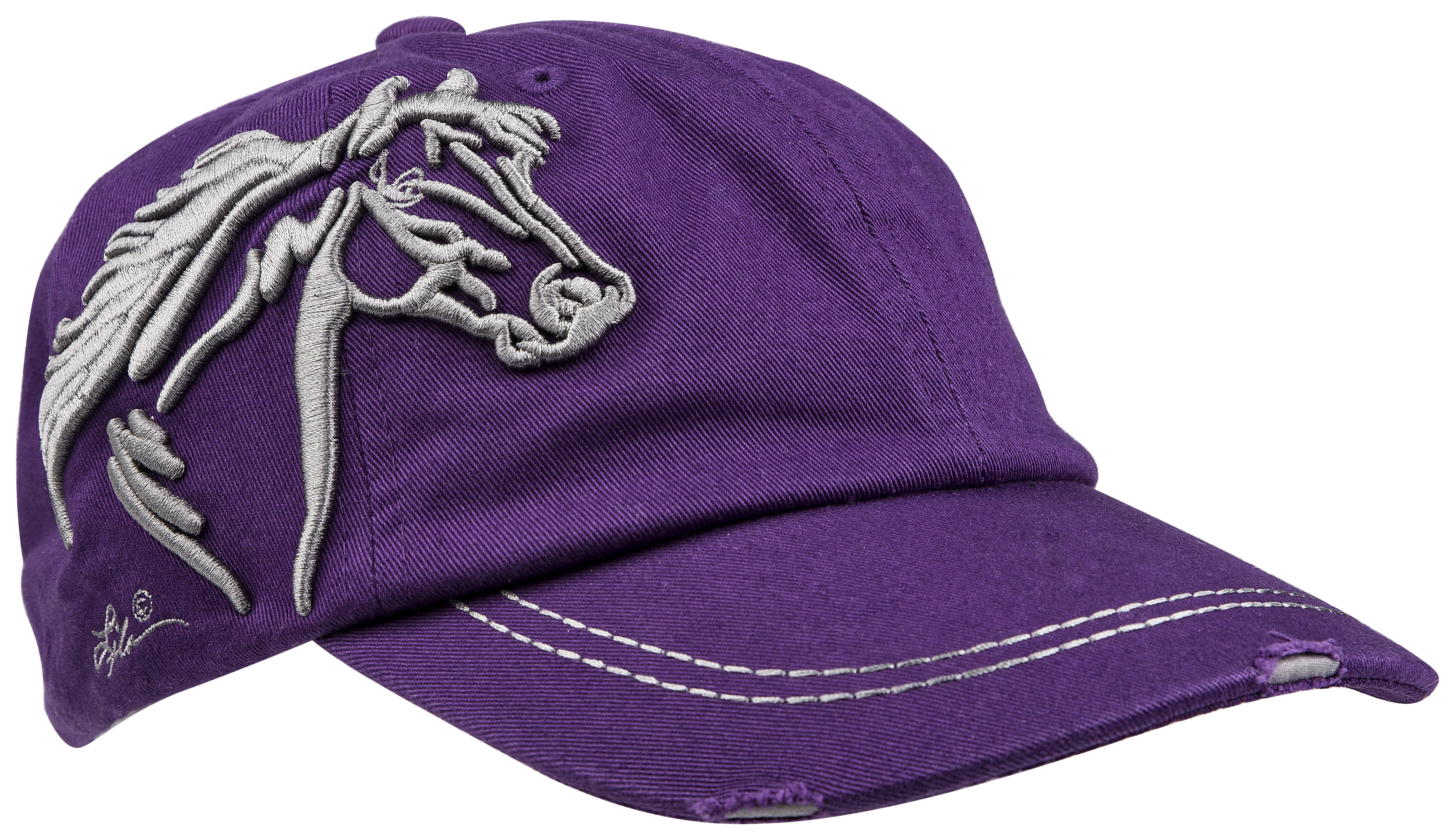ハット studio FW22 CONNIE HAT (631280 P02203 PURPLE) AWST Int'l Lila 3D Horse Head Cap- Distressed Purple