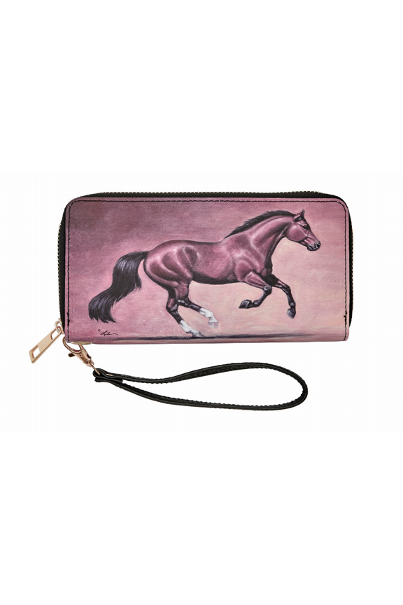 AWST Int'l "Lila" Bay Horse Clutch Wallet