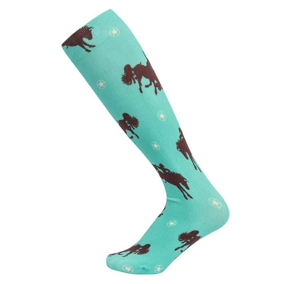 AWST Int'l Lila Bucking Horses Socks