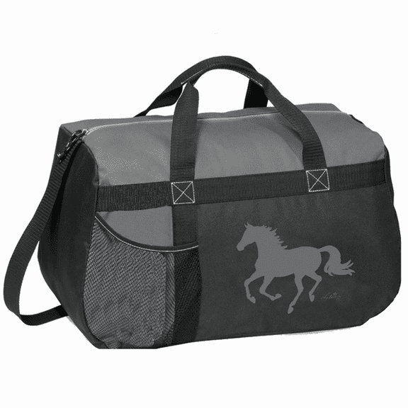 AWST Int'l "Lila" Galloping Horse Duffle Bag- Grey