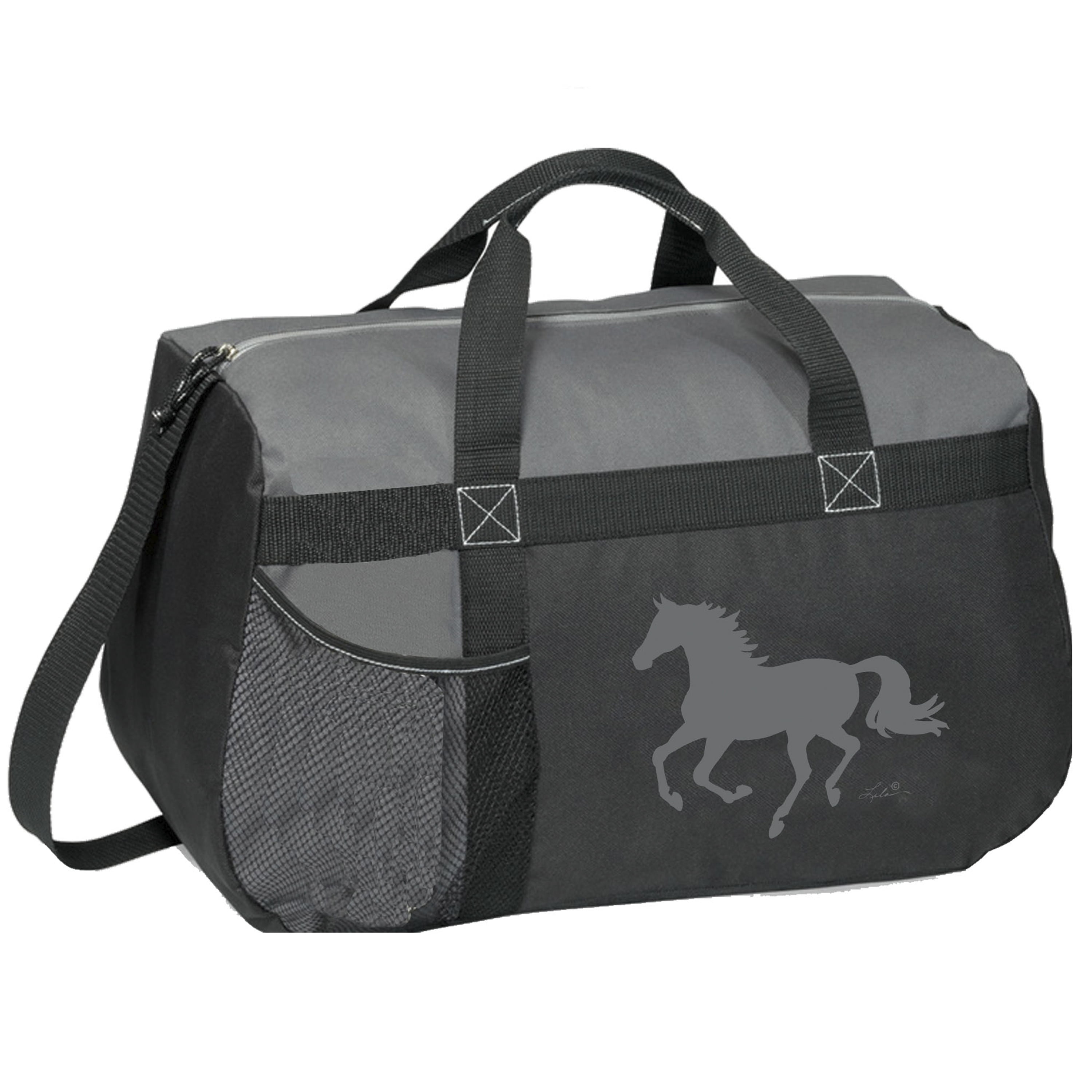 AWST Int'l "Lila" Galloping Horse Duffle Bag Grey