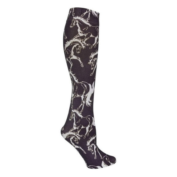AWST Int'l Lila Linear Horse Socks- Black