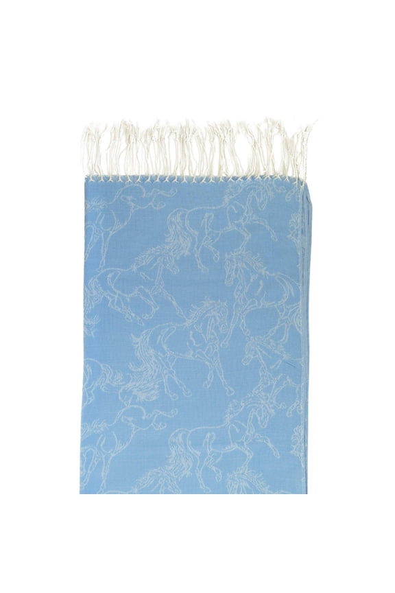 AWST Int'l Lila Linear Horses Pashmina Scarf