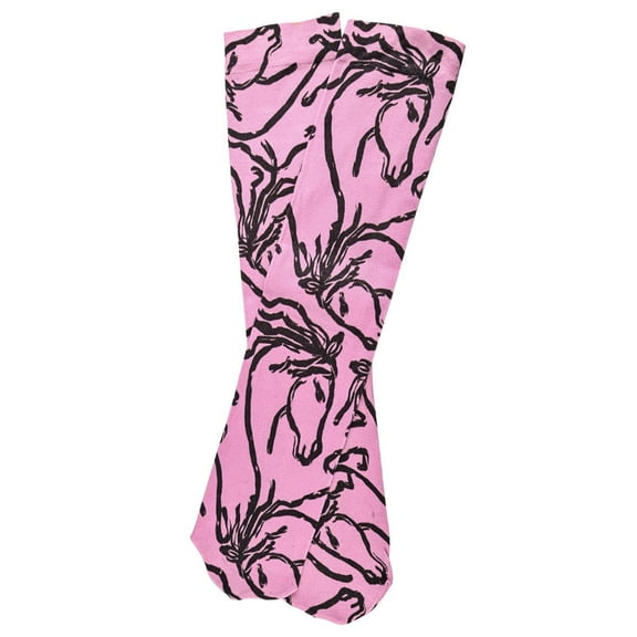 AWST Int'l Linear Horses Socks (Pink, Standard)