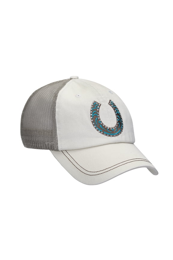 AWST Int'l Rhinestone Horseshoe Cap- Stone w/ Clear Stones